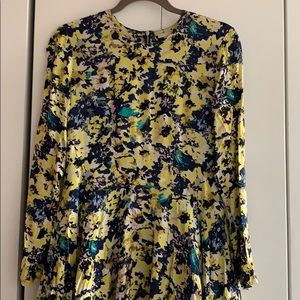 H&M yellow bright floral dress